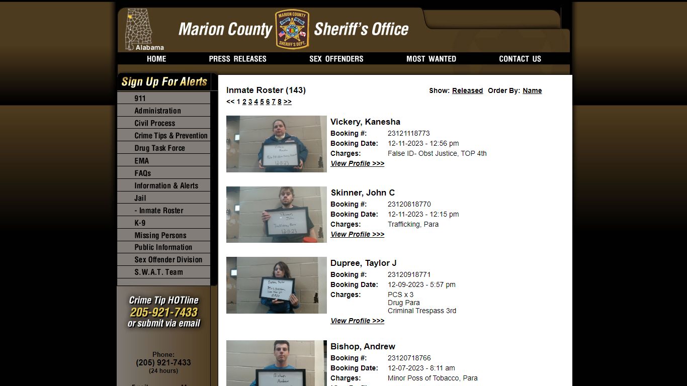 Inmate Roster - Marion County Sheriff AL